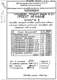 Состав альбома. Типовой проект 406-9-27 Альбом 2 Тепловой контроль и автоматика Н4448 Книга 2