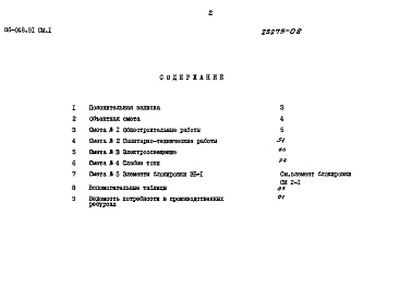 Состав альбома. Типовой проект 86-048.91Альбом 8  Сметная документация СМ.1 