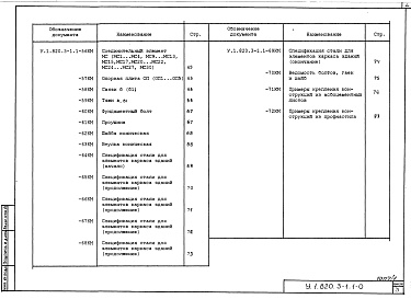 Состав альбома. Серия У.1.820.3-1 ОблегченныеВыпуск 1 Конструкции каркасов неутепленных и утепленных сельскохозяйственных зданий пролетами 10,2; 11,8; 14,2; 17,2; 17,6 м с кровлей из асбестоцементных волнистых листов и стального профилированного настила по прогонам 1,5 м. Указания по применению. Раб