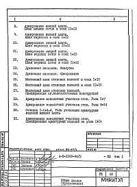 Состав альбома. Типовой проект А-II-1200-84/2КЖ 1 Конструкции железобетонные 