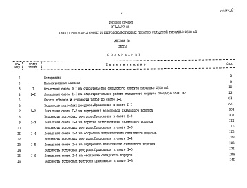 Состав альбома. Типовой проект 701-3-27.88Альбом 10 Сметы Части 1, 2, 3, 4, 5
