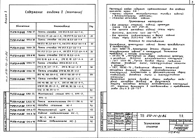 Состав альбома. Типовой проект 272-14-21.86Альбом 2 Строительные изделия.