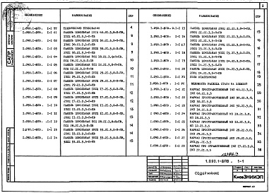 Состав альбома. Серия 1.090.1-8пв СборныеВыпуск 1-1 Панели наружных стен нулевого цикла однослойные для сборного варианта, пространственные каркасы, арматурные и закладные изделия. Рабочие чертежи