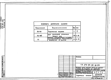Состав альбома. Типовой проект 274-20-130Альбом 3 Задание заводу изготовителю