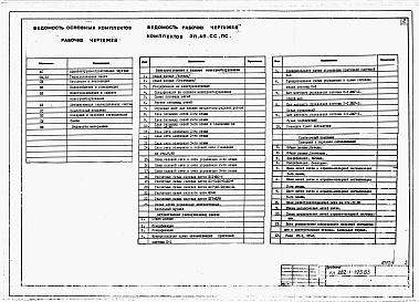 Состав альбома. Типовой проект 282-1-195.83Альбом 3 Электротехнические чертежи