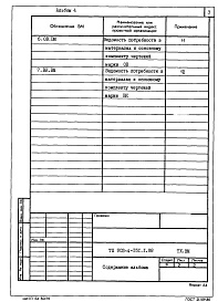 Состав альбома. Типовой проект 903-4-151.1.88Альбом 4 Ведомости потребности в материалах систем инженерного оборудования