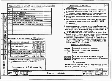 Состав альбома. Типовой проект 87-0106.86Альбом 2 Части 1,2,3,4,5,6 Архитектурно-строительные чертежи, отопление и вентиляция, водоснабжение и канализация, газоснабжение, электрооборудование, устройства связи выше отм.0.000