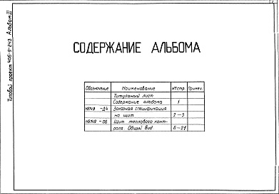 Состав альбома. Типовой проект 406-9-243Альбом 3 Тепловой контроль и автоматика.Чертежи задания заводу-изготовителю