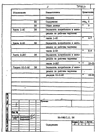 Состав альбома. Типовой проект 94-046/1.2Альбом 7 Часть 12 Ведомости потребности в материалах
