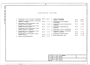Состав альбома. Типовой проект 264-12-261.86Альбом 8 Спецификация оборудования