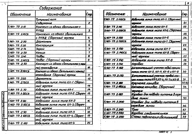 Состав альбома. Серия 5.407-79 УстановкаВыпуск 2 Чертежи изделий