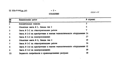 Состав альбома. Типовой проект 503-04-30.84Альбом 4 Сметы    