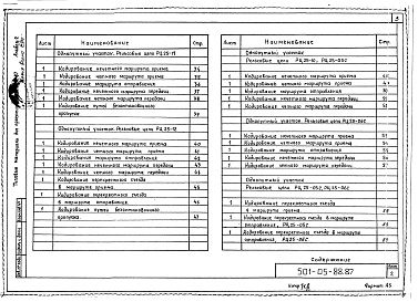 Состав альбома. Типовой проект 501-05-88.87Альбом 2 Чертежи     