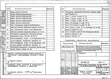 Состав альбома. Типовой проект 81-012/1.2Альбом 5 Внутренний водопровод, канализация и газопровод ниже и выше отм. 0.000. 81-012/1.2-ВКГ.1-1