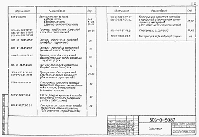Состав альбома. Типовой проект 503-0-50.87Альбом 1 Лотковые сооружения на лесохозяйственных автомобильных дорогах.