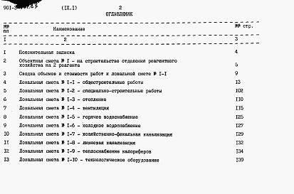 Состав альбома. Типовой проект 901-3-181.83Альбом 9 Часть 1 Сметы 