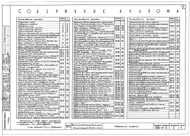 Состав альбома. Типовой проект 290-4-3Альбом 1 Архитектурно-строительная, санитарно-техническая, электротехническая части и раздел слабых токов
