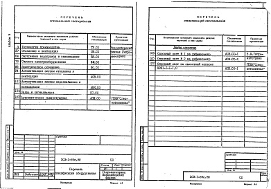 Состав альбома. Типовой проект 503-1-69с.88Альбом 9 Спецификации оборудования    