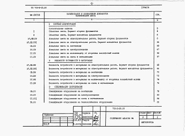 Состав альбома. Типовой проект 705-3-25.88Альбом 4 Сметы. Ведомости потребности в материалах. Спецификации оборудования