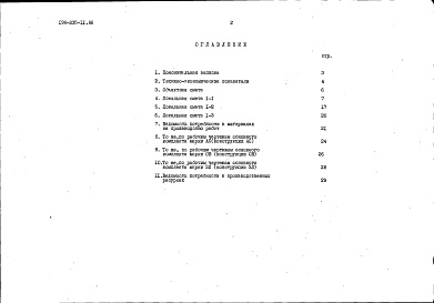 Состав альбома. Типовой проект 198-235-11.86Альбом 2 Сметы. Ведомости потребности в материалах часть 2 (местные цены)