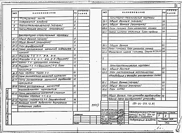 Состав альбома. Типовой проект 184-24-273.13.87Альбом 1 Архитектурно-строительная, санитарно-техническая и электротехническая части 