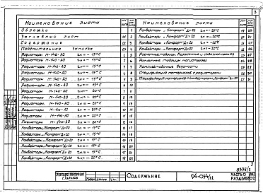 Состав альбома. Типовой проект 94-054/1.2Альбом 2 Часть 0 Общая часть Раздел 0-2 Расчетные таблицы для системы отопления