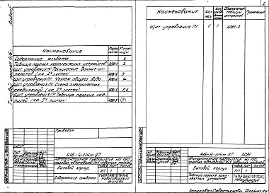 Состав альбома. Типовой проект 416-4-114м.87Альбом 5 Задание заводу-изготовителю по автоматизации санитарно-технических систем    