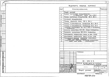 Состав альбома. Типовой проект 81-013.84Альбом 9 Элементы блокировки ниже отм. 0.000. 81-УАС2-3