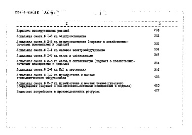 Состав альбома. Типовой проект 224-1-456.85Альбом 6 Сметы Части 1, 2