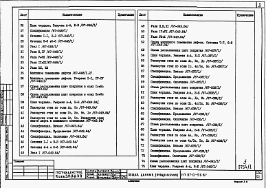 Состав альбома. Типовой проект 67-0-55.87Альбом 1 Архитектурно-строительная часть. Внутренний водосток