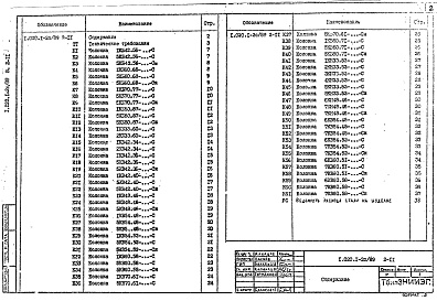 Состав альбома. Серия 1.020.1-2с/89 КонструкцииВыпуск 2-11 Колонны сечение 400х400 мм для зданий с  зальными помещениями высотой этажа 4,2; 4,8; 5,4; 6,0; 7,0 и 8,0 м. Рабочие чертежи