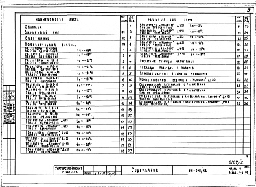 Состав альбома. Типовой проект 94-011/1.2Альбом 2 Часть 0 Общая часть Раздел 0-2 Расчетные таблицы для системы отопления