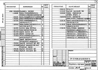 Состав альбома. Типовой проект 271-23-16.84Альбом 3 Изделия железобетонного заводского изготовления. Изделия монолитных железобетонных конструкций. Изделия металлические и деревянные