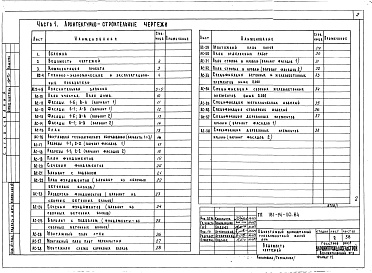 Состав альбома. Типовой проект 181-94-110.84Альбом 1 Часть 1 Архитектурно-строительные чертежи. Часть 2 Отопление и вентиляция. Часть 3 Водопровод и канализация. Часть 4 Газоснабжение. Часть 5 Электрооборудование и слаботочные устройства