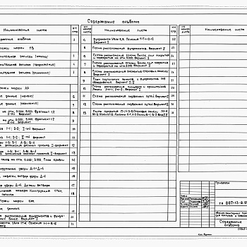 Состав фльбома. Типовой проект 807-13-8.85Альбом 1 Архитектурные решения. Конструкции железобетонные.          