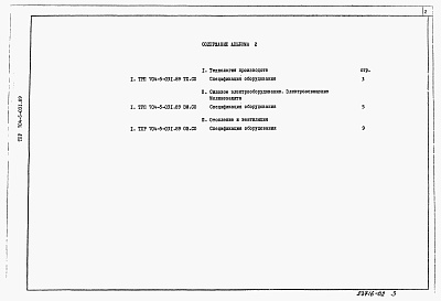 Состав альбома. Типовой проект 704-5-031.89Альбом 2 Спецификация оборудования     
