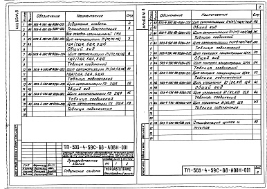 Состав альбома. Типовой проект 503-4-59с.88Альбом 8 Техническая документация для заводов-изготовителей    