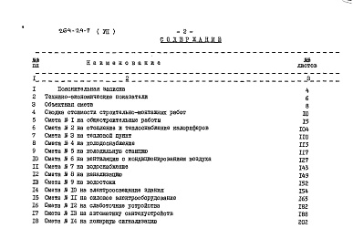 Состав альбома. Типовой проект 264-24-7Альбом 7 Сметы
