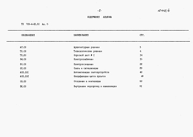 Состав альбома. Типовой проект 709-4-22.91Альбом 5 Спецификации оборудования   