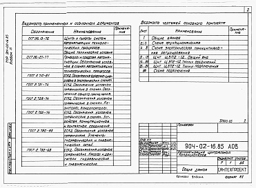 Состав альбома. Типовой проект 904-02-16.85Альбом 3 Кондиционер прямоточный с двумя секциями воздухонагревателя первого подогрева и воздухонагревателем второго подогрева.      Электрическая система регулирования      /КТЦ2-10...КТЦ2-250/      