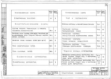 Состав альбома. Типовой проект 252-9-44Альбом 3 Электрооборудование, слаботочные устройства и автоматика сантехустановок, задание заводу-изготовителю по шкафам управления