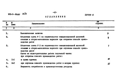 Состав альбома. Типовой проект 902-1-99.85Альбом 11 Сметы. Подземная часть.          