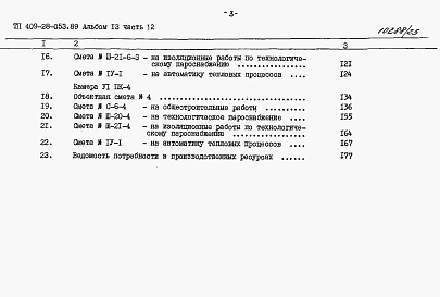 Состав альбома. Типовой проект 409-28-053.89Альбом 13 Сметы. Часть 12 Сметы для камер типа 6 в монолитном керамзитобетоне