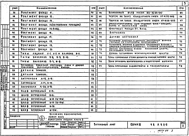 Состав альбома. Типовой проект 81-09/1.2Альбом 11 Узлы и детали. Монтажные узлы и детали выше отм. 0.000. Часть 9, раздел 9.2-5, 9.2-4/82 