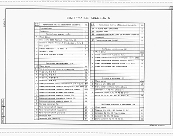 Состав альбома. Типовой проект 904-1-97.96Альбом 5 Архитетктурные решения. Конструкции железобетонные. Конструкции металлические. Отопление и вентиляция. Внутренние водопровод и канализация