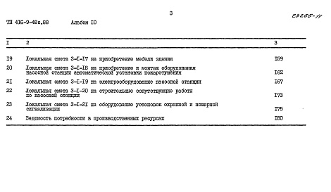 Состав альбома. Типовой проект 416-9-48с.88Альбом 10 Сметы. Часть 1,2     
