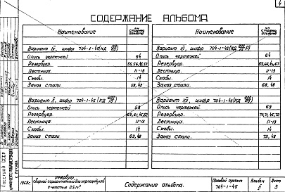 Состав альбома. Типовой проект 704-1-45Альбом 2 Стальные конструкции.Рабочие чертежи (по каждому проекту в отдельности).