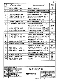 Состав альбома. Серия 3.015-8/84 ФундаментыВыпуск 2 Арматурные и закладные изделия. Рабочие чертежи