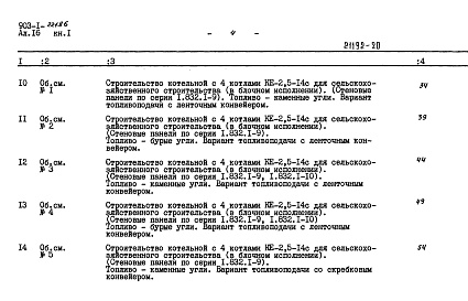 Состав альбома. Типовой проект 903-1-221.86Альбом 16 Книга 1 Сметы