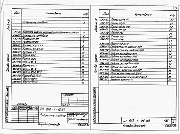 Состав альбома. Типовой проект 812-1-60.85Альбом 3 Конструкции железобетонные. Изделия. 
